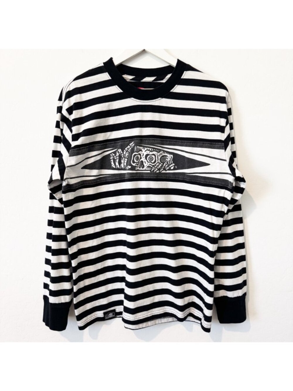 Lurking Class Peeking Striped Long Sleeve Graphic Shirt Grunge Punk Mens‎ Medium - Picture 2 of 8